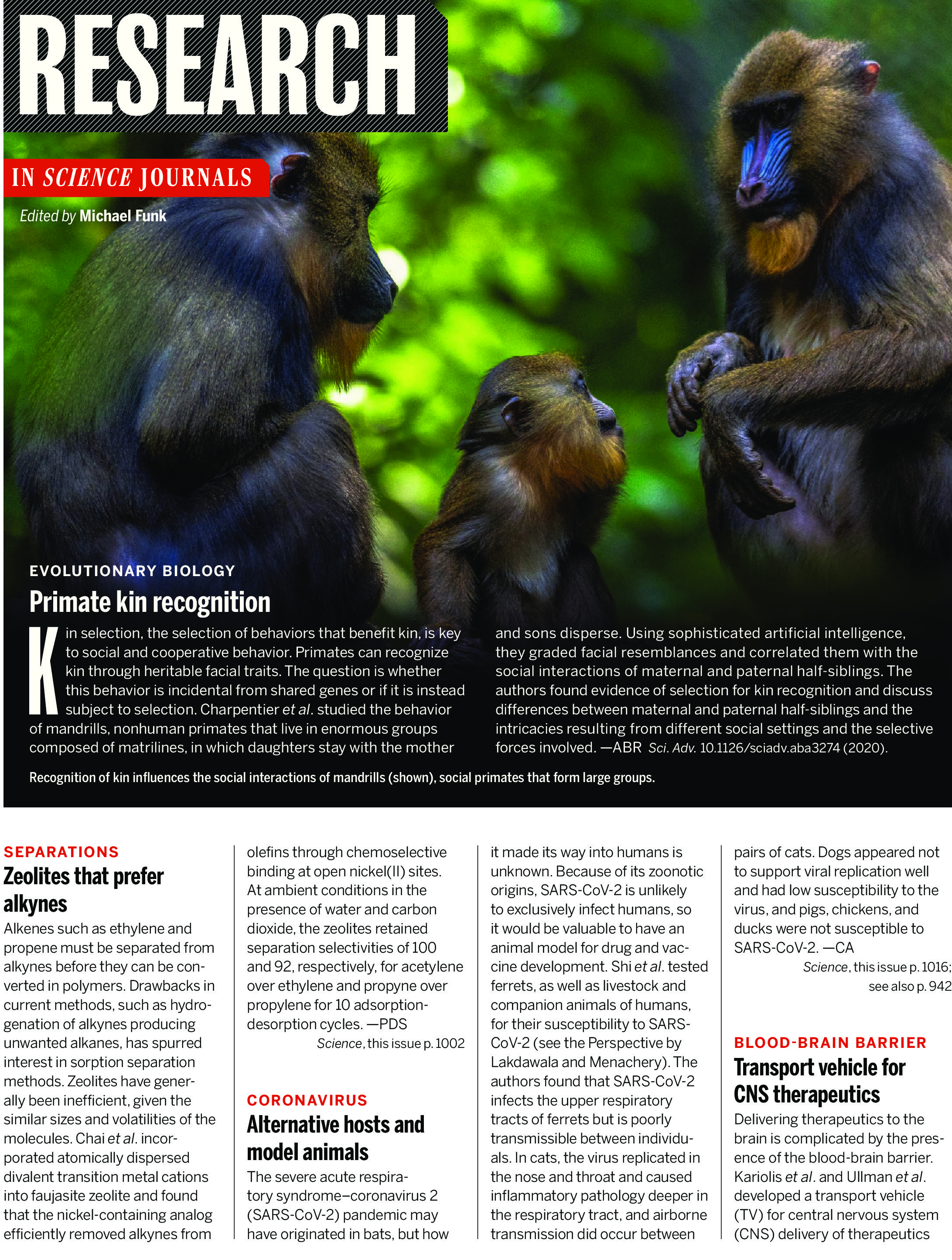 Science Magazine Research Highlights May 29 2020